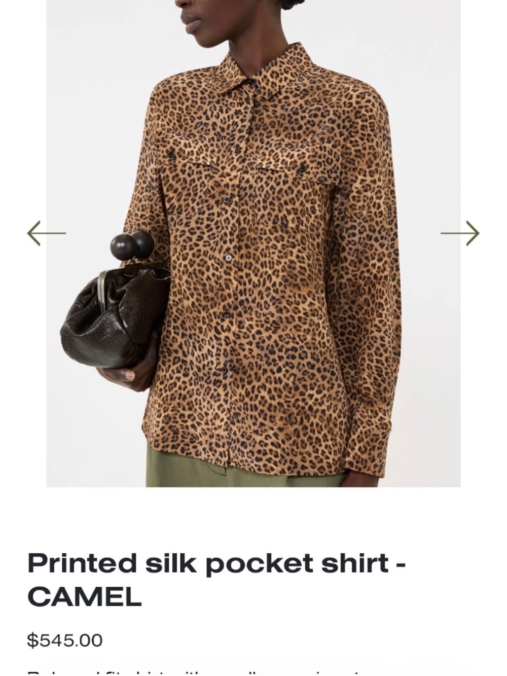 Max Mara - PRINTED SILK POCKET SHIRT - CAMEL